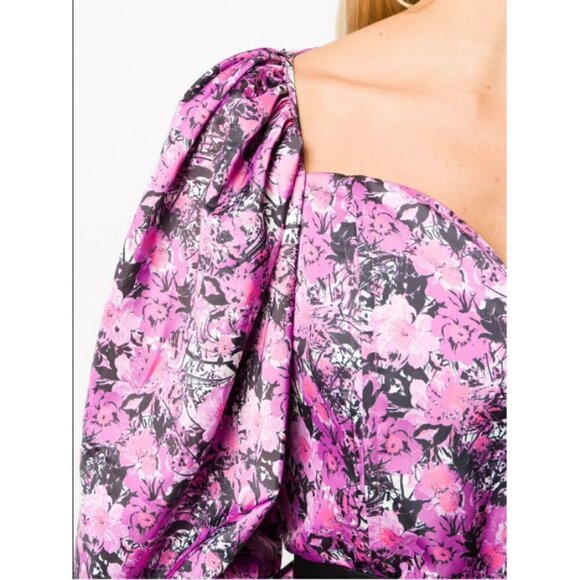 💕ROTATE💕 Irina Blouson Puff Sleeve Printed Dress ~ Pink Floral Print 10 NWT - Picture 9 of 16